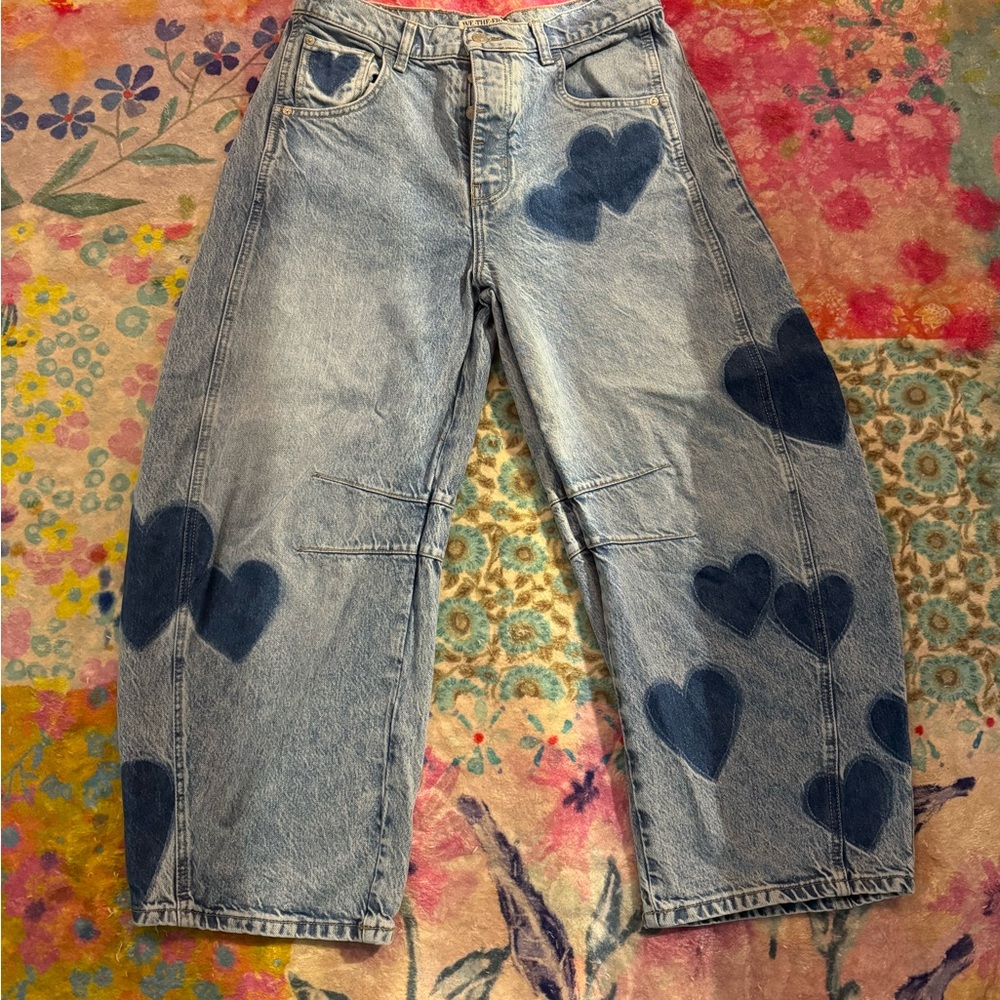 Free People Heart Barrel Jeans